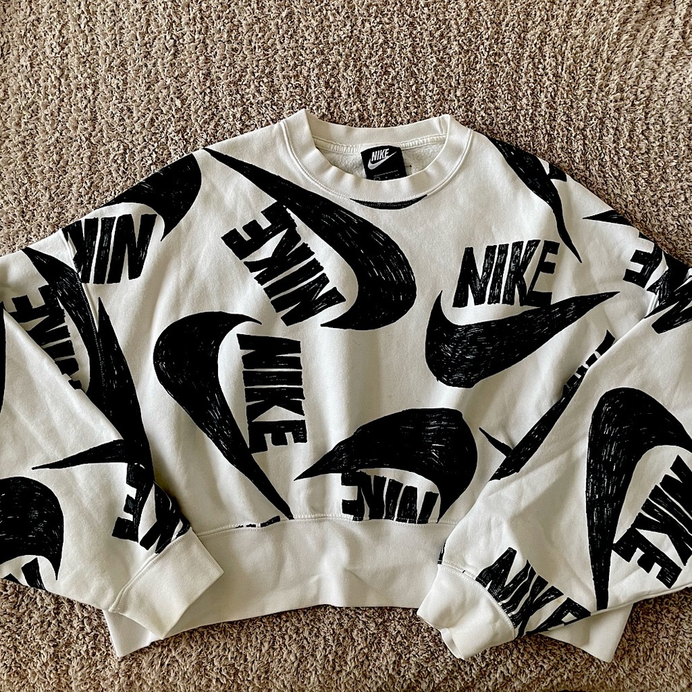 Nike Women’s Cropped Pullover Sweatshirt - Sharpie Swoosh